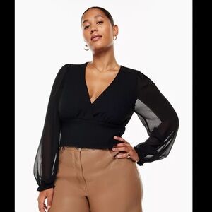 Aritzia Wilfred Wistful Blouse in Black, size L